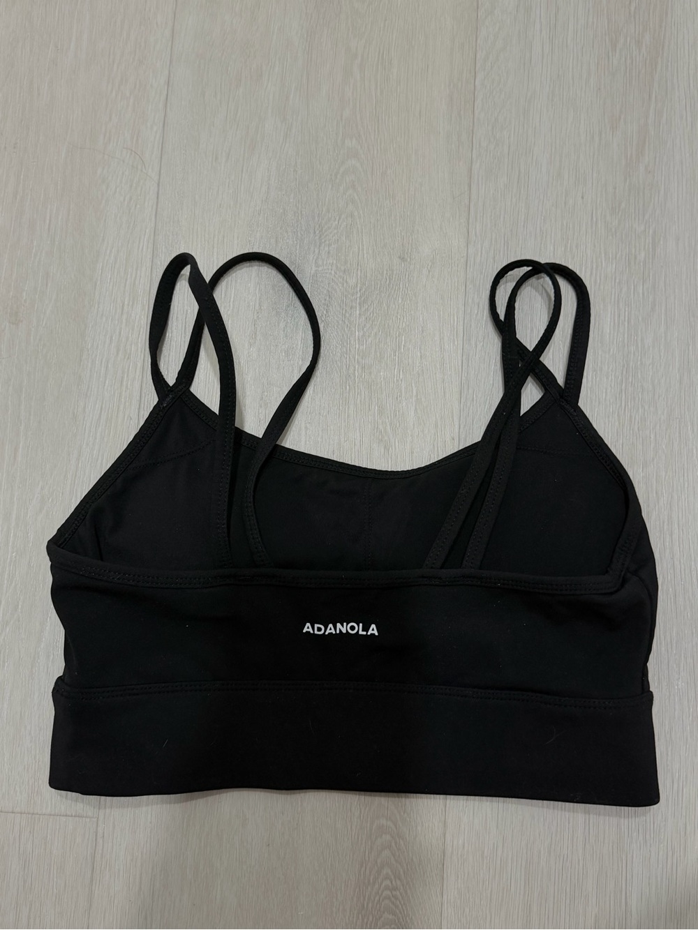 Adanola Black Double Thin-Strap Sports Bra